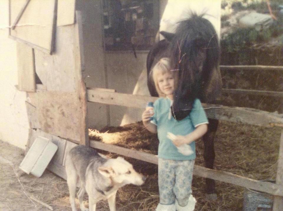 Crickett Hoffman and her Christmas pony, Bluegirl. (Courtesy of Crickett Hoffman.)